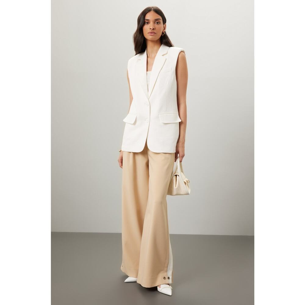 ENDLESS ROSE White Linen Blend Front Button Oversized Vest Blazer Size XS - Picture 2 of 12